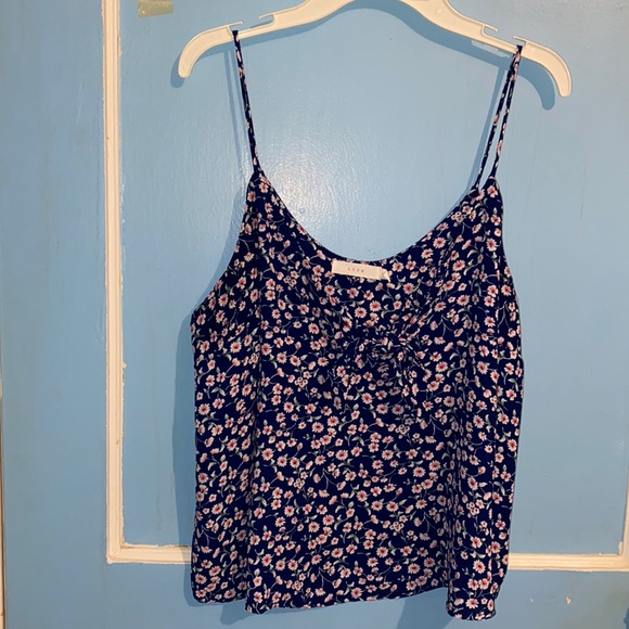 Floral print, cropped, key hole, tank top - Picture 1 of 1